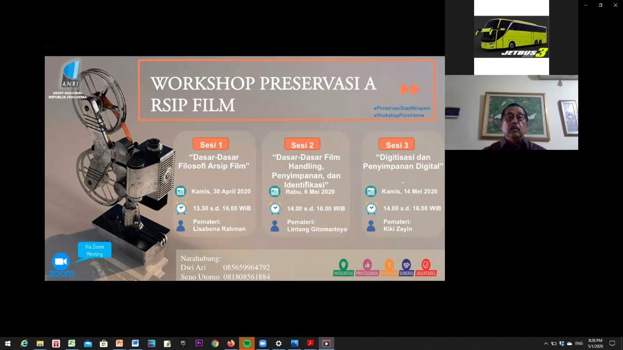 Perkaya Pengetahuan di Masa Pandemi, ANRI Selenggarakan Workshop Preservasi Arsip Film Secara Virtual