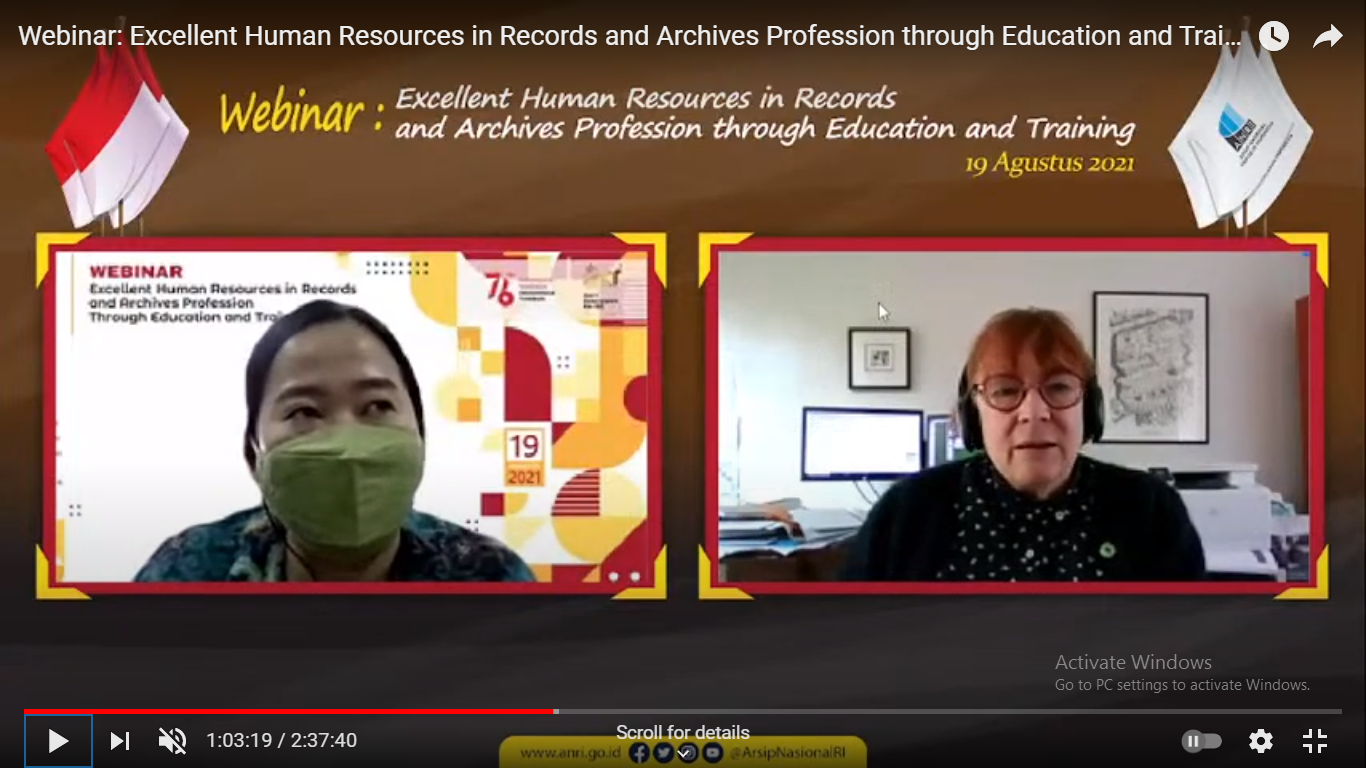 Webinar Excellent Human Resources in Records and Archives Profession through Education and Training