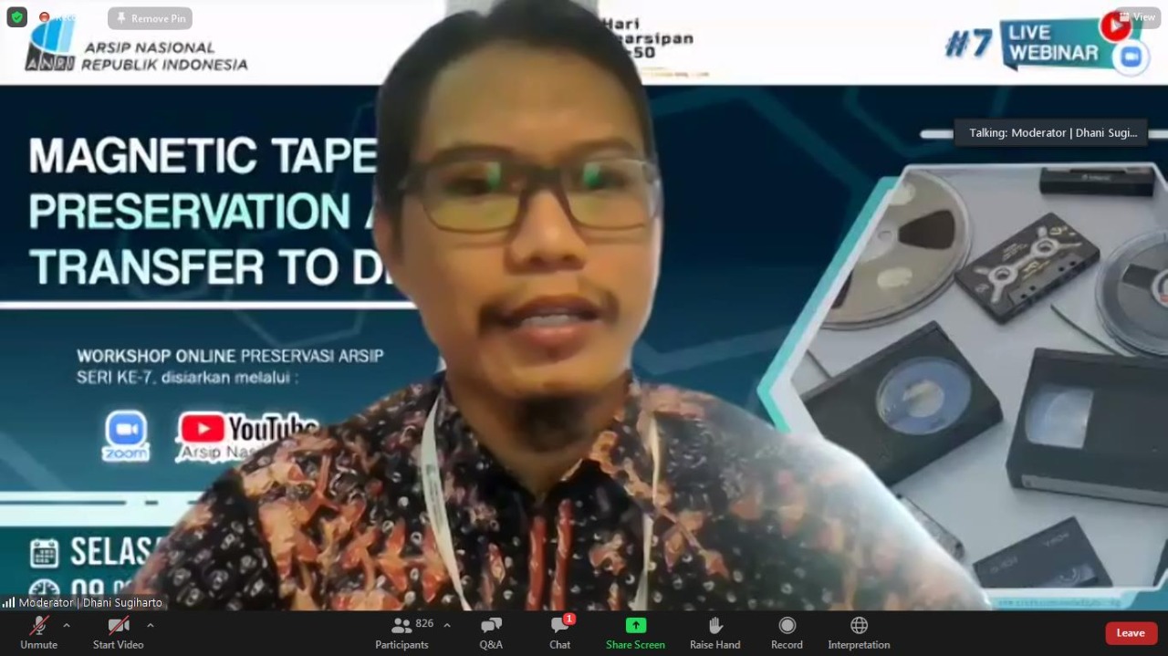 Direktorat Preservasi Selenggarakan Webinar Magnetic Tape Preservation and Transfer to Digital