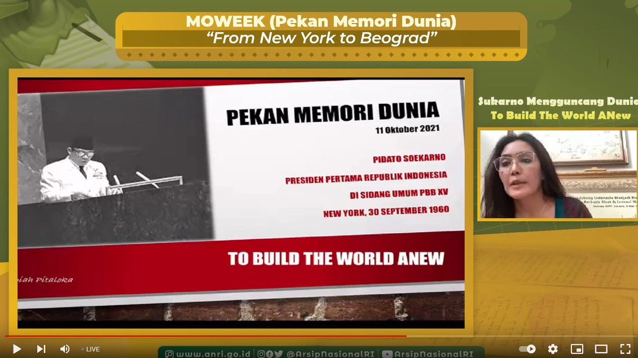Webinar Sukarno Mengguncang Dunia dalam Kegiatan Pekan Memori Dunia