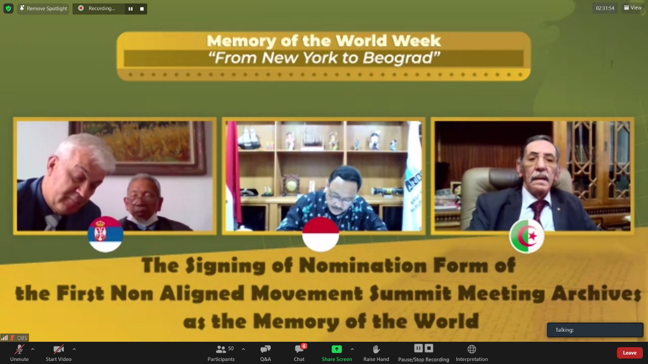 Roundtable Meeting: Nomination of the First Non-Aligned Movement Summit Meeting Archives as the Memory of the World