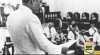 Foto Sukarno saat Pidato pada Rapat Dokuritsu Junbi Cosakai atau Badan Penyelidik Usaha Persiapan Kemerdekaan (BPUPK) di Gedung Chaou Sangi In (sekarang Gedung Pancasila). Jakarta, 1 Juni 1945. Sumber : ANRI. NIGIS Wil Jakarta 1941-1946 No. 372