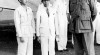 Menteri Penerangan Mohammad Natsir (1946 - 1949) menyambut Lord Killearn yang baru saja mendarat di Jakarta. Kedatangannya ke Indonesia untuk menyelesaikan perundingan antara Indonesia dengan Belanda.  25 Agustus 1946.  Sumber: ANRI, IPPHOS No. 132