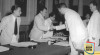 Menteri Luar Negeri Mohammad Roem menerima kunjungan Ketua Delegasi Swedia, Count Carl Ludwig Douglas dalam rangka Perjanjian Perdagangan Indonesia-Swedia di Kementerian Luar Negeri Jakarta, 5 April 1951.