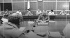 Rapat Kabinet Terbatas bidang Ekuin yang dipimpin oleh Presiden Soeharto di Bina Graha. Tampak Menteri Ali Wardhana dan Menteri Radius Prawiro.  5 Februari 1986.