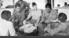 Kepala Staf Angkatan Udara Komodor Udara R. Suryadi Suryadarma, Jenderal Mayor Soedibyo beserta rombongan dijamu beberapa saat setelah tiba di Lapangan Udara Kemayoran, 23 April 1946
