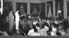 Presiden Sukarno  menyampaikan pidato pada sidang istimewa DPR RI, 16 Agustus 1953. Tampak dibelakang Presiden Sukarno, Wakil Presiden Mohammad Hatta (duduk) dan Ajudan Presiden Mayor Sugandhi.