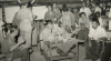 Foto Presiden Sukarno sedang menikmati makanan bersama masyarakat Sumber Jaya, Lampung 15 November 1952.